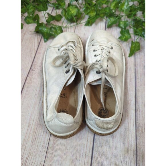 Birkenstock Santa Cruz White Canvas Round Toe Oxford Sneakers Size 37 - Picture 9 of 11